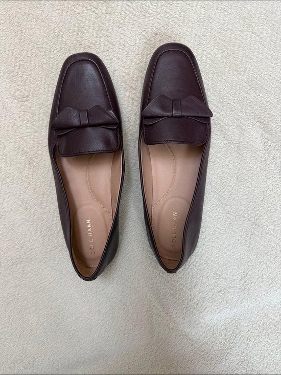Cole Haan Shoes - Cole Haan Dark Burgundy Leather Bow Loafers